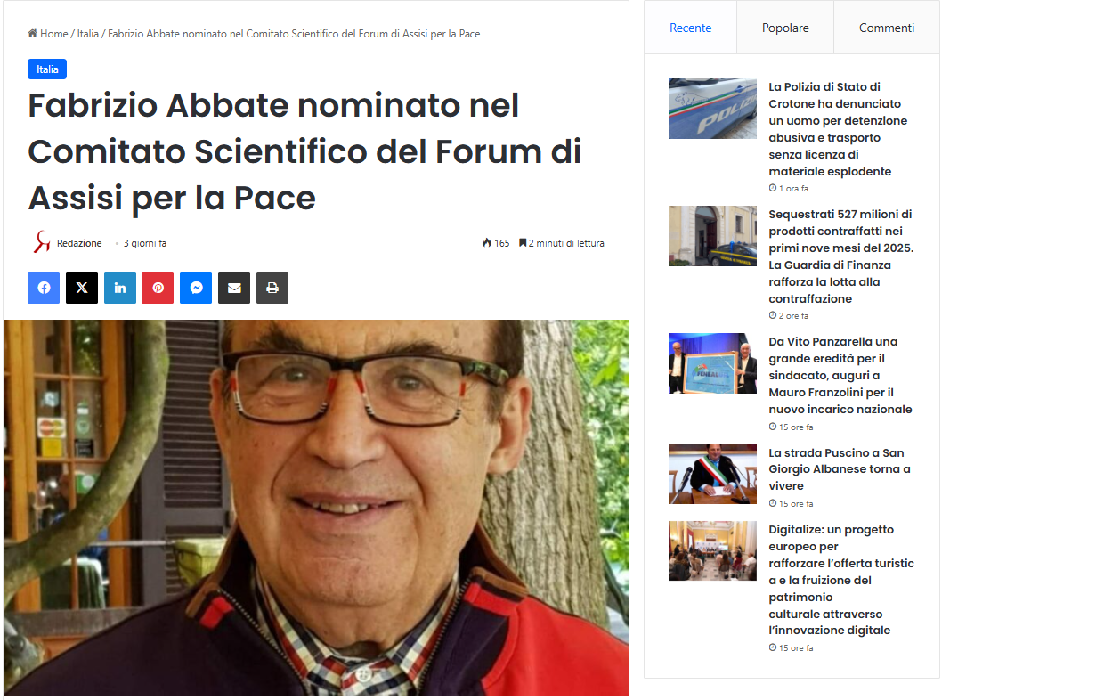 nomina giornale pace